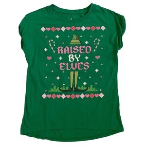 ELF Movie Green Kids Tee T-shirt- Raised by Elves Graphic Design